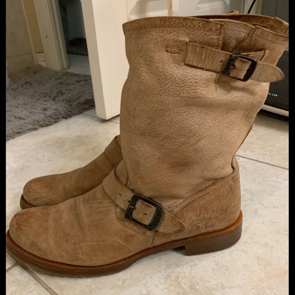 Frye Tan Leather Winter Boots